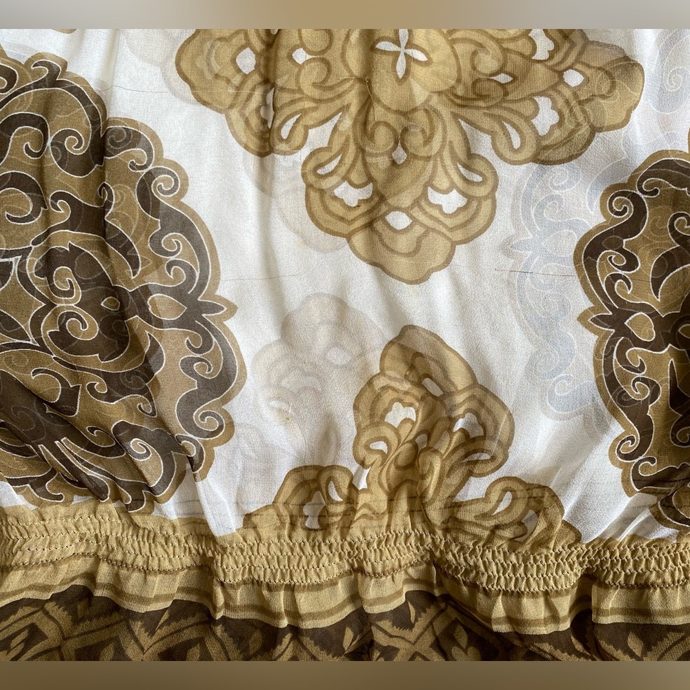 Cache Baroque Scroll Print Silk Top, Blouse, Shir… - image 7